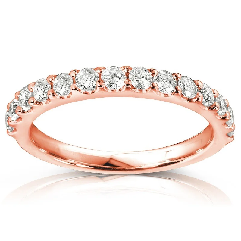 Women’s diamond eternity rings-Annello by Kobelli 14k Rose Gold 1/2ct TDW Womens Diamond Wedding Band