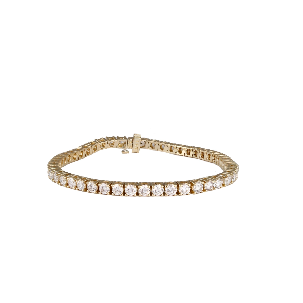 Women’s bracelet with diamonds-14K Yellow Gold Diamond Tennis Bracelet