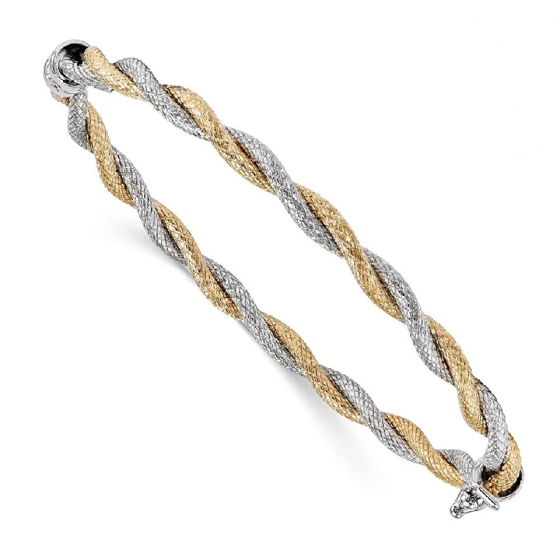 Women’s sparkle bracelets-14k Tri-color Polished Link Bracelet, 7.75" w/0.5in Extender