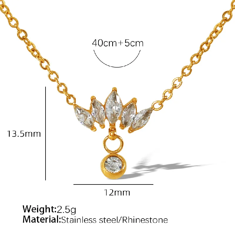 Xl73 Rhinestone Gold Necklace