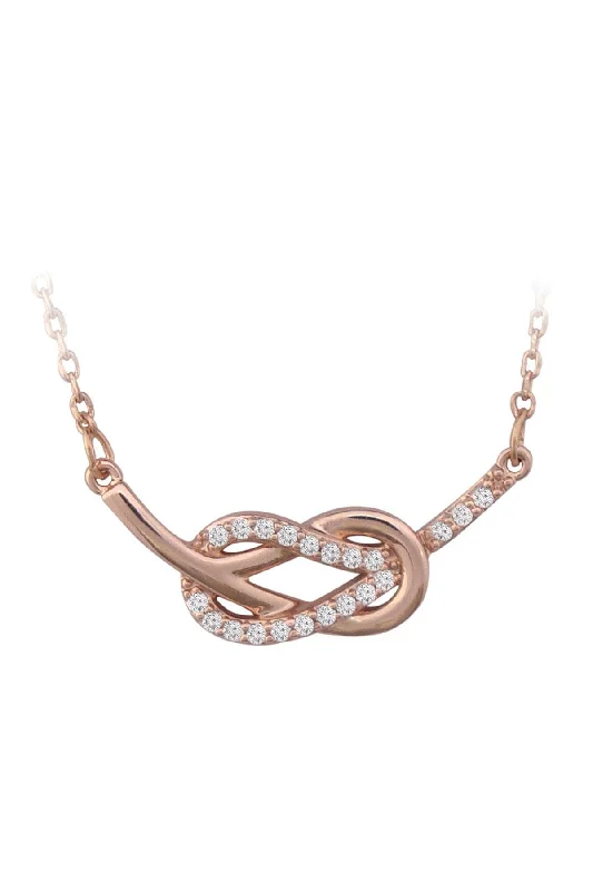 Women’s custom pendant necklaces-Double Swirl Hammock Pendant in Rose Gold