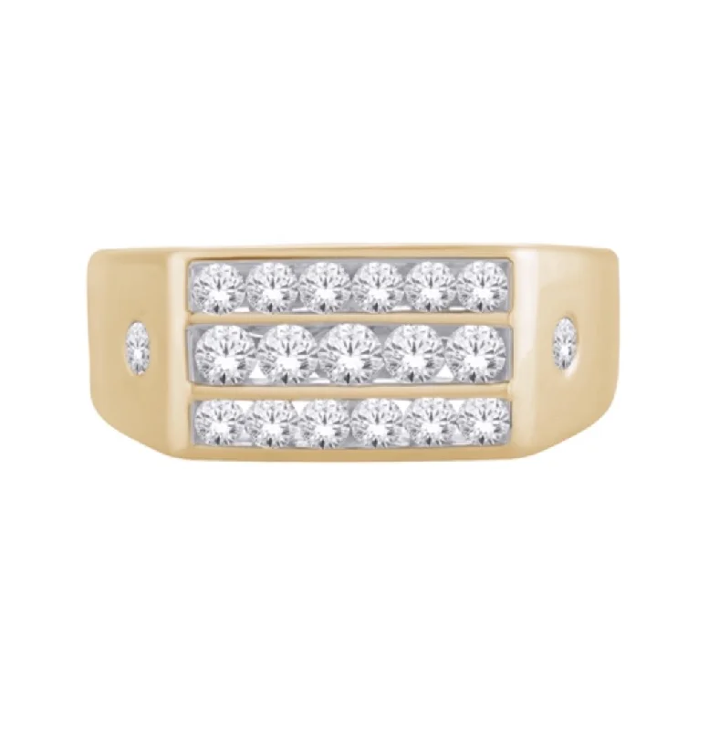 Women’s double band engagement rings-10kt Yellow Gold 1.00ct Diamond Men's Wedding Band