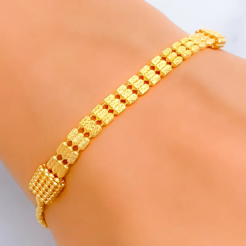 Women’s cuff bracelets-Intricate Classy 22K Gold Bracelet