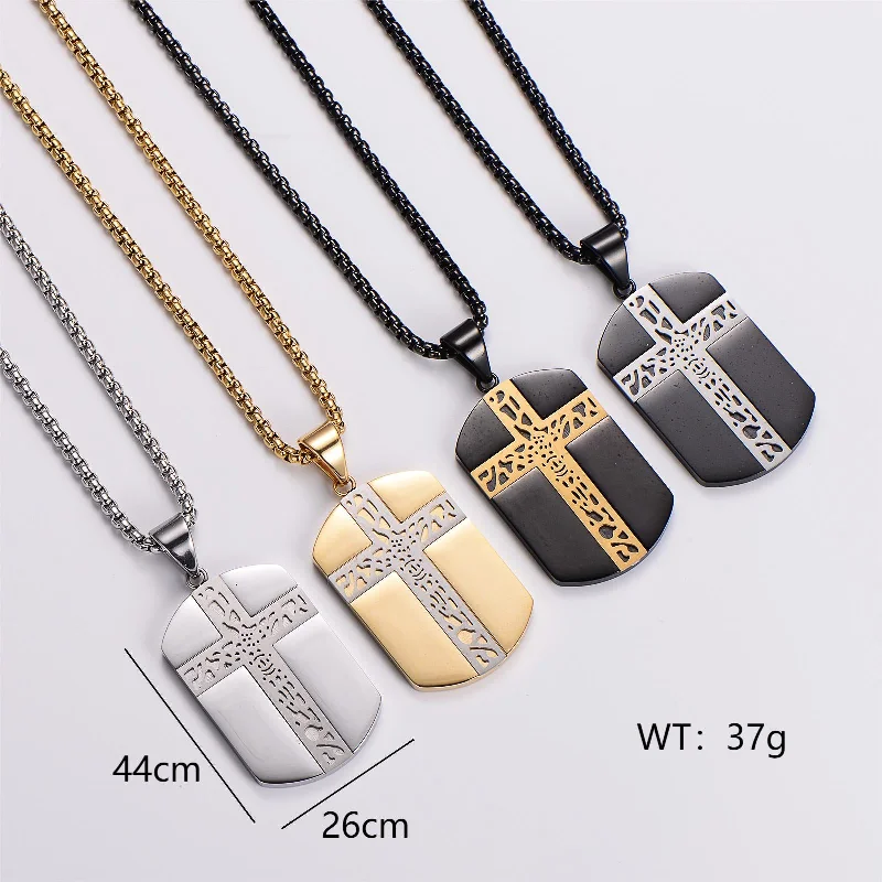 Women’s elegant necklaces-Streetwear Cross Stainless Steel Plating 18k Gold Plated Unisex Pendant Necklace Sweater Chain