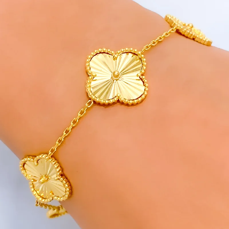 Women’s infinity bracelets-Small 22k Gold Multi-Clover Bracelet