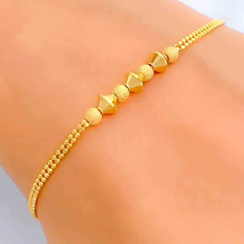 Women’s infinity bangle bracelets-Dainty Petite 22K Gold Bracelet