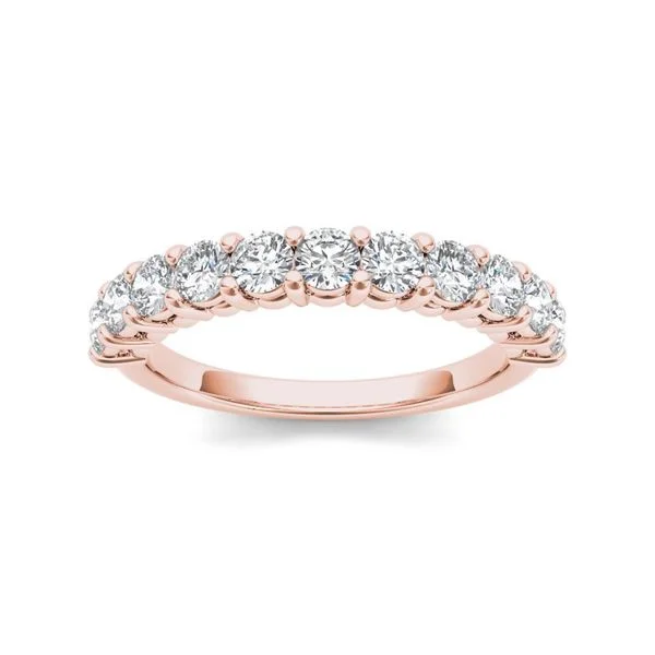 Women’s classic round diamond engagement rings-De Couer 14k Rose Gold 1 3/4ct TDW Diamond Women's Wedding Band - Pink