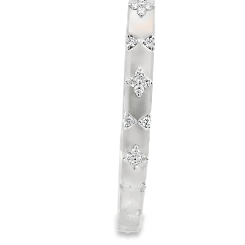 Women’s cubic zirconia bracelets-MATTE DIAMOND BANGLE BRACELET