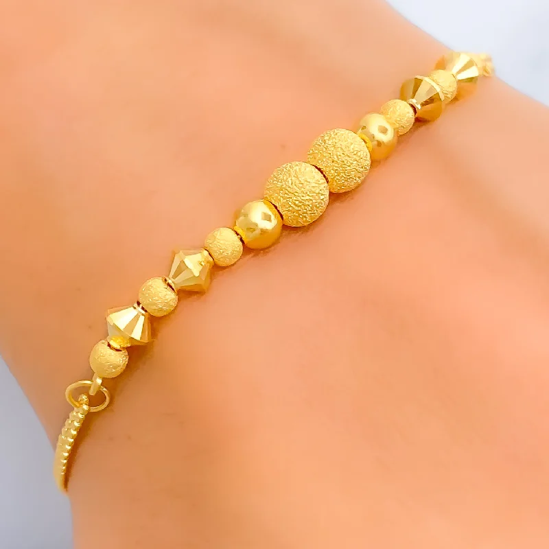 Women’s crystal bangles-Blooming Multi-Bead 22K Gold Bracelet