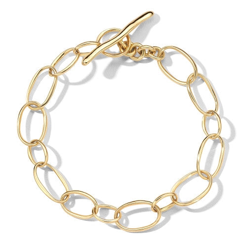 Women’s beach bracelets-Ippolita 18K Yellow Gold Classico Scultura Small Link Bracelet