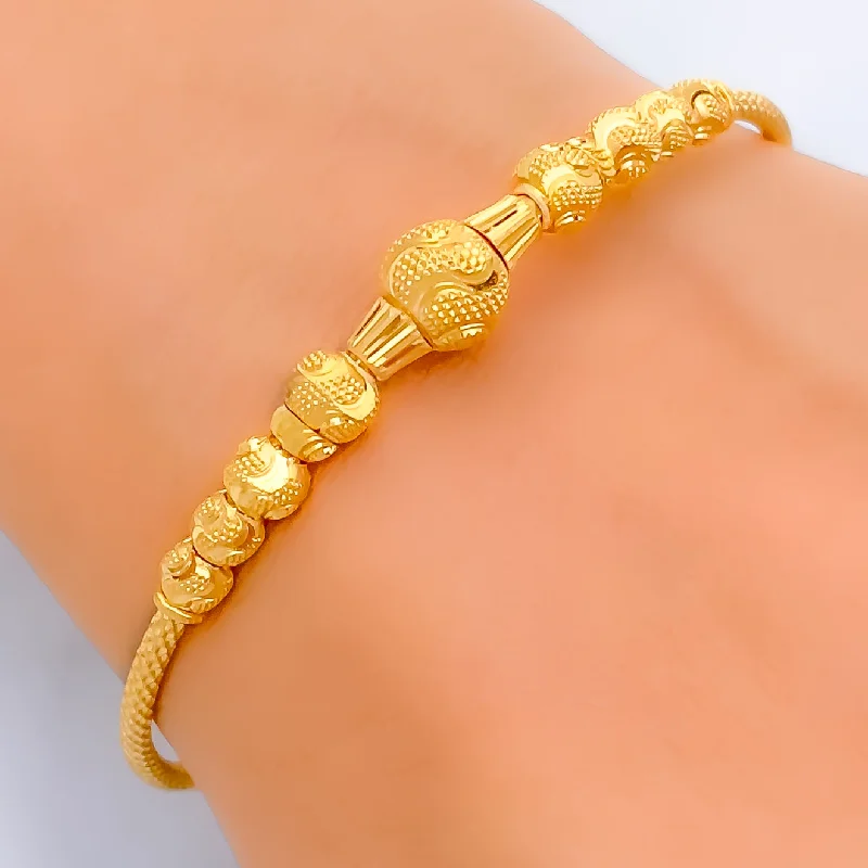 Women’s gemstone bangles-Charming Orb 22k Gold Bangle Bracelet