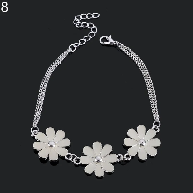 Women’s elegant bracelets-Creative Glow In The Dark Luminous Bracelet Star Love Heart Flower Bangle Jewelry - no