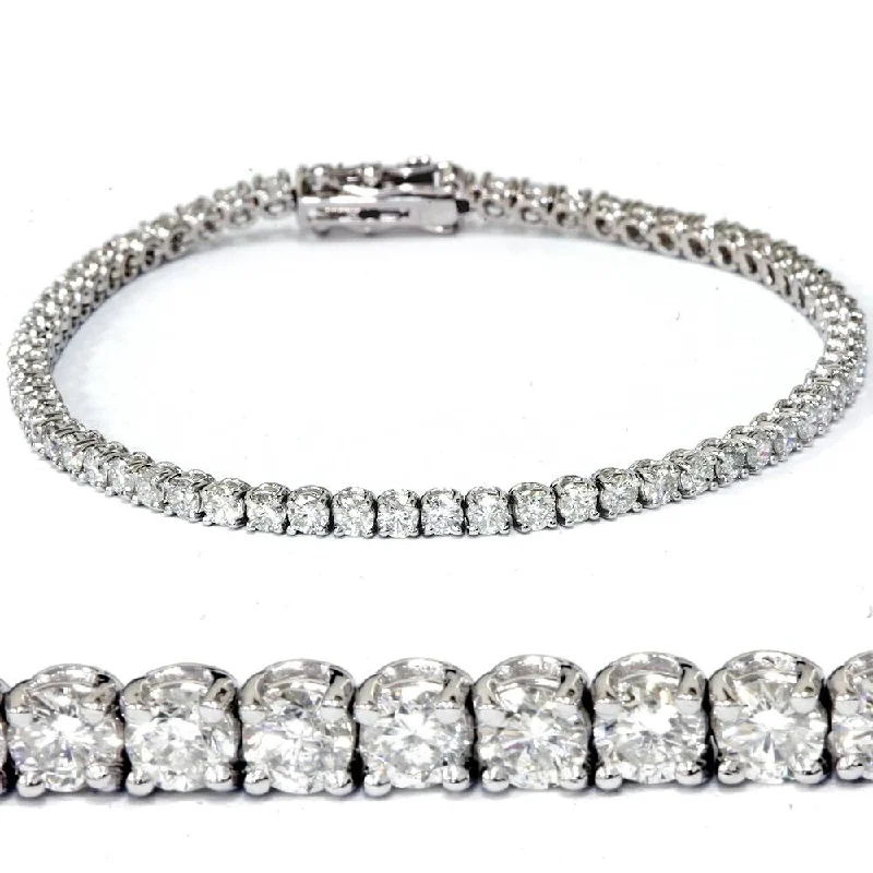 Women’s fashion bangles-H SI 4.22 ct Diamond Tennis Bracelet 7" White Gold