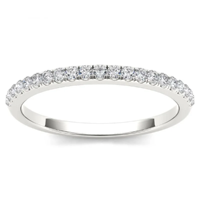 Women’s affordable engagement rings-De Couer 10k White Gold 1/6ct TDW Wedding Band