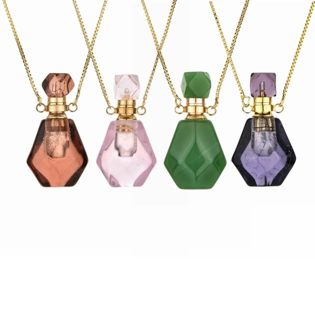 Women’s floral necklaces-Fashion Perfume Bottle Copper Pendant Necklace Copper Necklaces