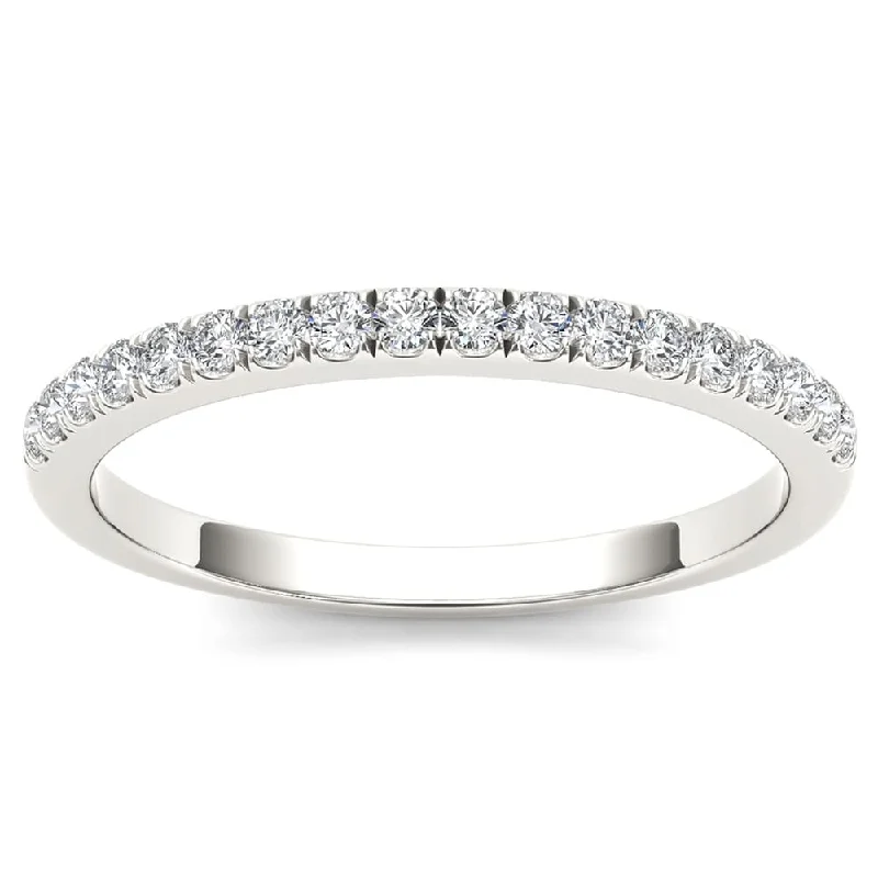 Women’s classic solitaire engagement rings-De Couer 10k White Gold 1/4ct TDW Diamond Wedding Band