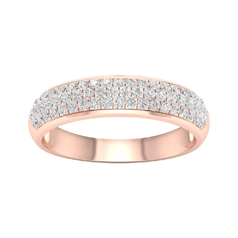 Women’s vintage-inspired engagement rings-De Couer 1/2ct TDW Diamond Wedding Band in 10k Rose Gold