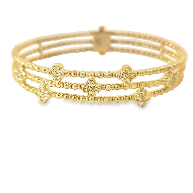 Women’s vintage bangles-DIAMOND CLOVER BANGLE BRACELET