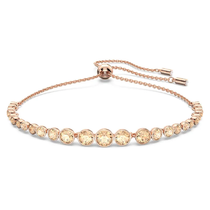 Women’s custom bracelets-Swarovski Crystal Pink Emily Bolo Bracelet