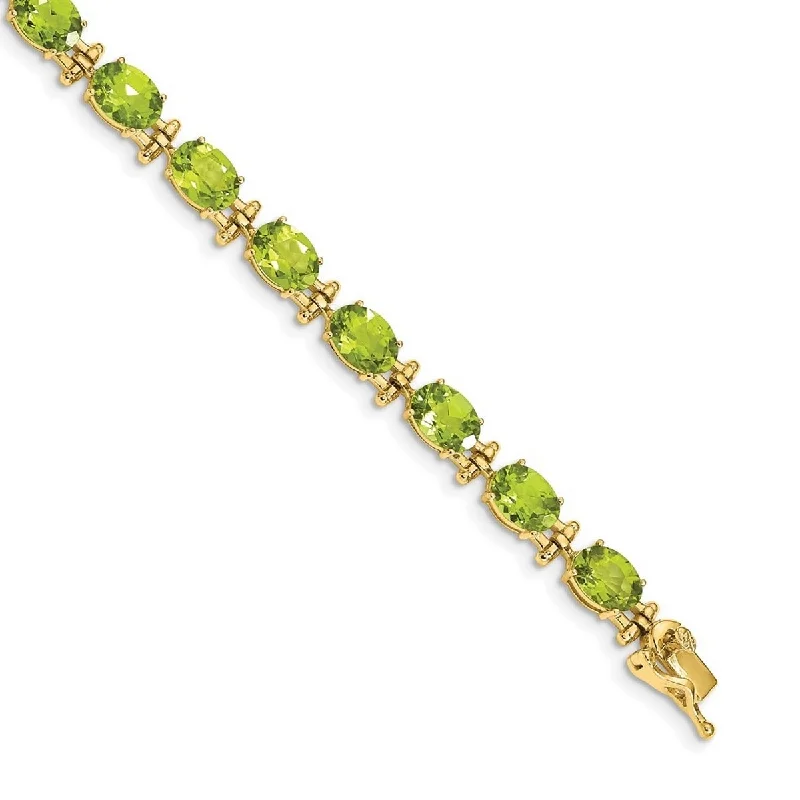 Women’s charm bracelets-Curata 5mm 14k Peridot Bracelet