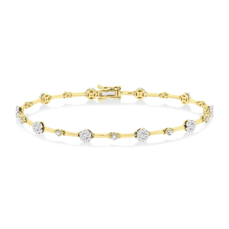 Women’s pearl bangles-Diamond Lovebright Bracelet in 14kt Yellow Gold (1ct tw)