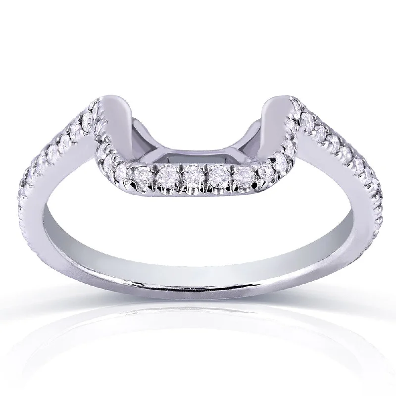 Women’s eternity band engagement rings-Annello by Kobelli 14k White Gold 1/5ct TDW Curved Diamond Wedding Band