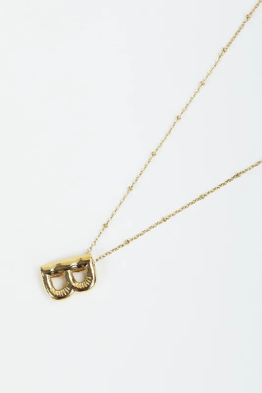 Women’s silver charm necklaces-Bubble "B" Gold Initial Necklace