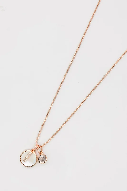 Women’s luxury necklaces-I Initial Necklace in Rose Gold