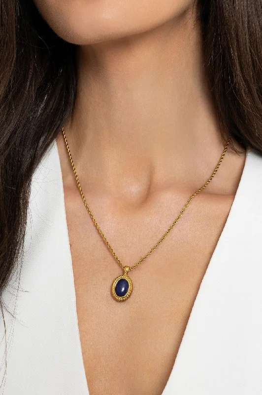 Women’s statement necklaces-Blue Stone Necklace