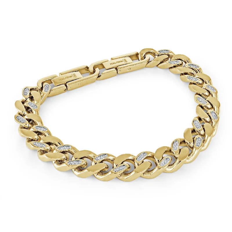 Women’s chic bracelets-9.4MM CURB LINK CHAIN BRACELET WITH CUBIC ZIRCONIA