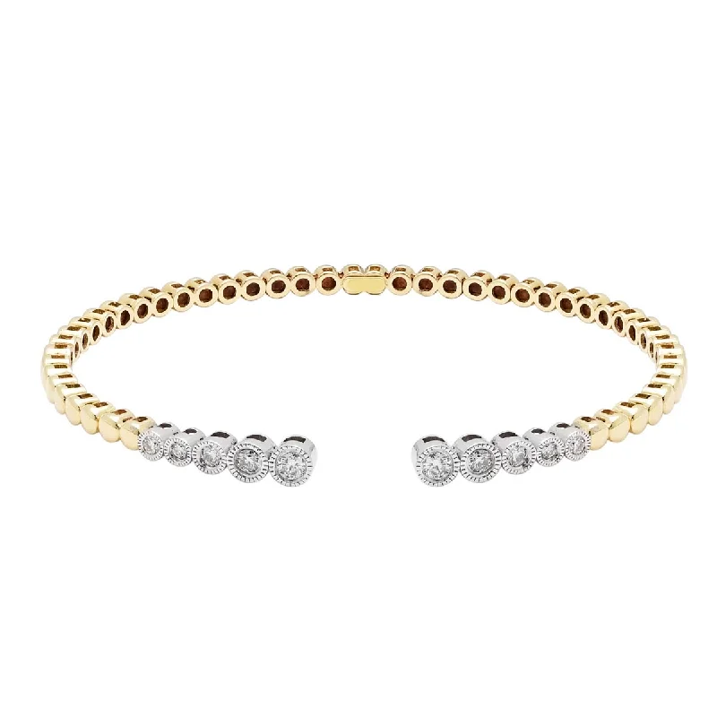 Women’s cubic zirconia bracelets-Diamond Flex Bracelet in 14kt Yellow and White Gold (3/8ct tw)