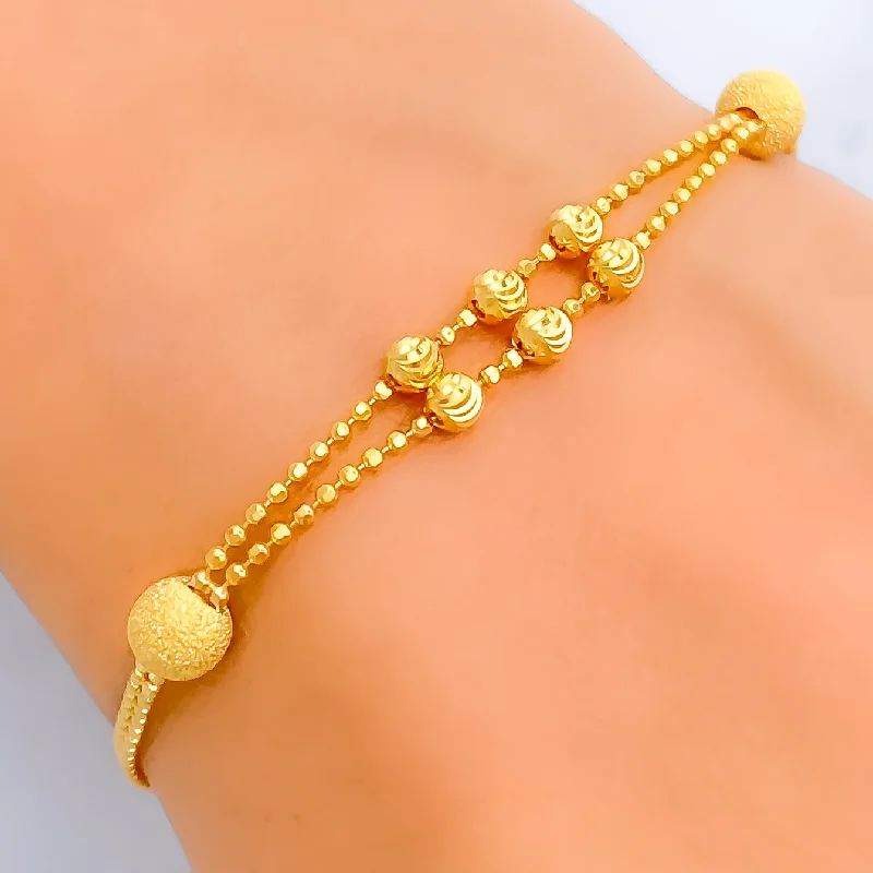 Women’s elegant bangles-Jazzy Trendy 22K Gold Bracelet