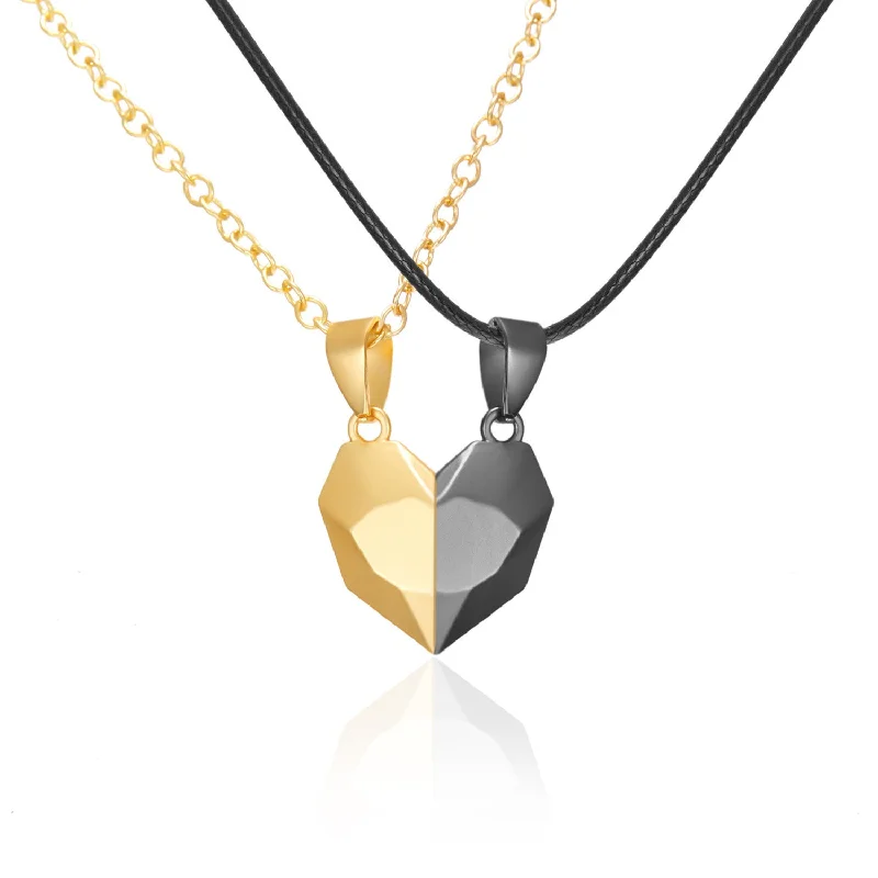 B Style Love Necklace Black Gold