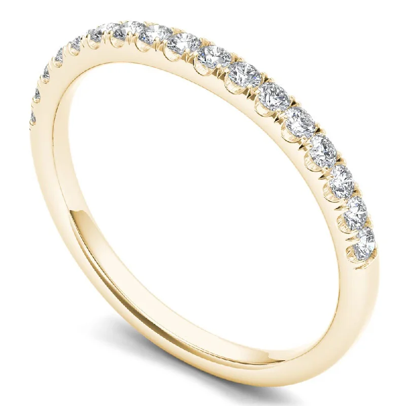 Women’s anniversary engagement rings-De Couer 14k Yellow Gold 1/4ct TDW Diamond Women's Wedding Band