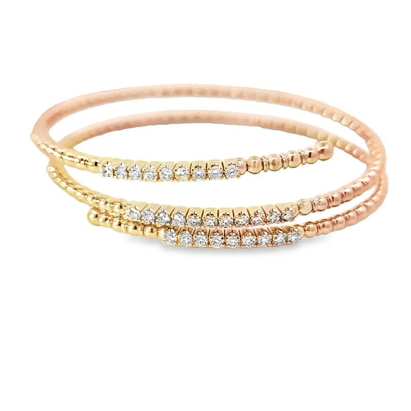 Women’s minimalist bangles-WRAP DIAMOND BANGLE BRACELET