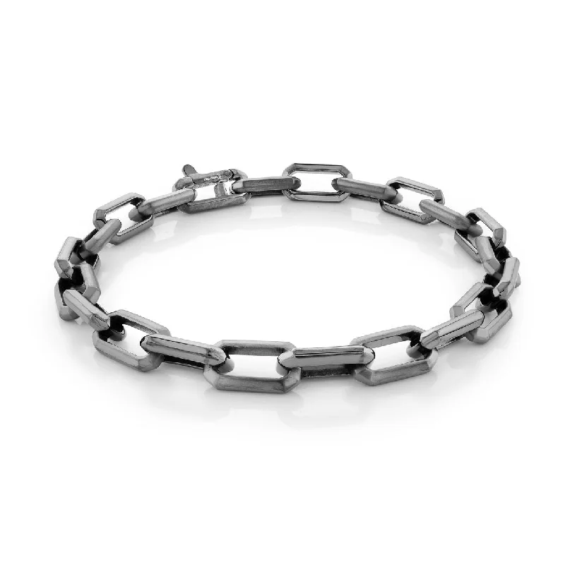 Women’s crystal bracelets-ITALGEM STEEL – RECTANGLE LINK BRACELET