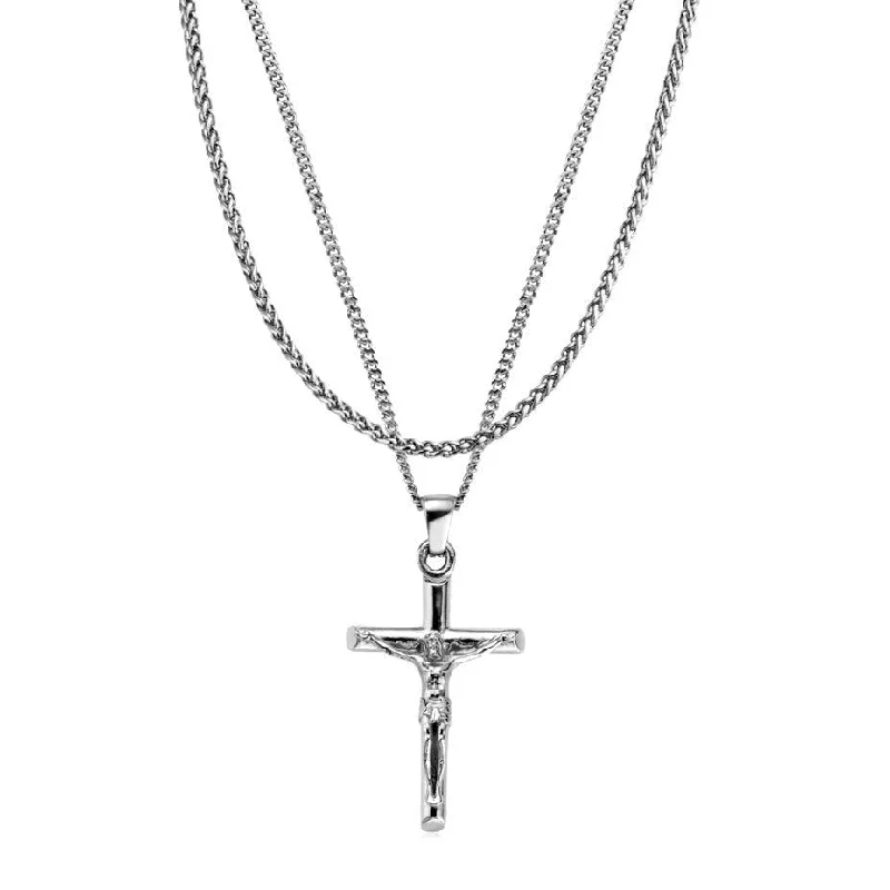 Women’s zodiac necklaces-Crucifix X Chain