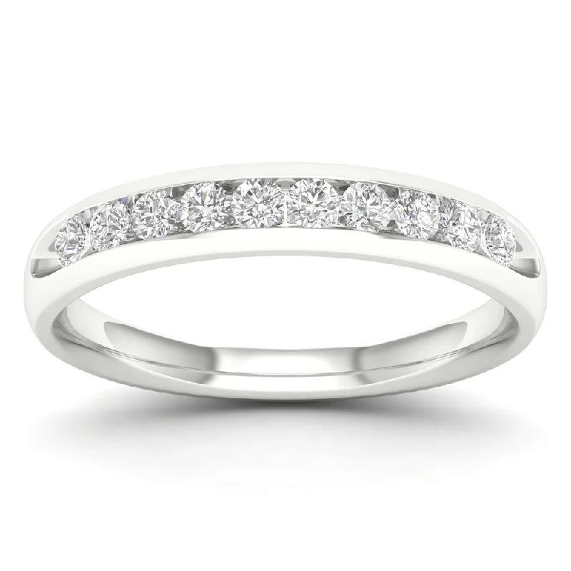 Women’s floral design engagement rings-De Couer 1/4ct TDW Diamond Women's Wedding Band (H-I, I2)