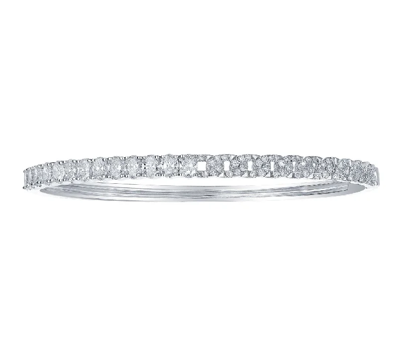 Women’s braided bracelets-DIAMOND BANGLE BRACELET – 3 CT