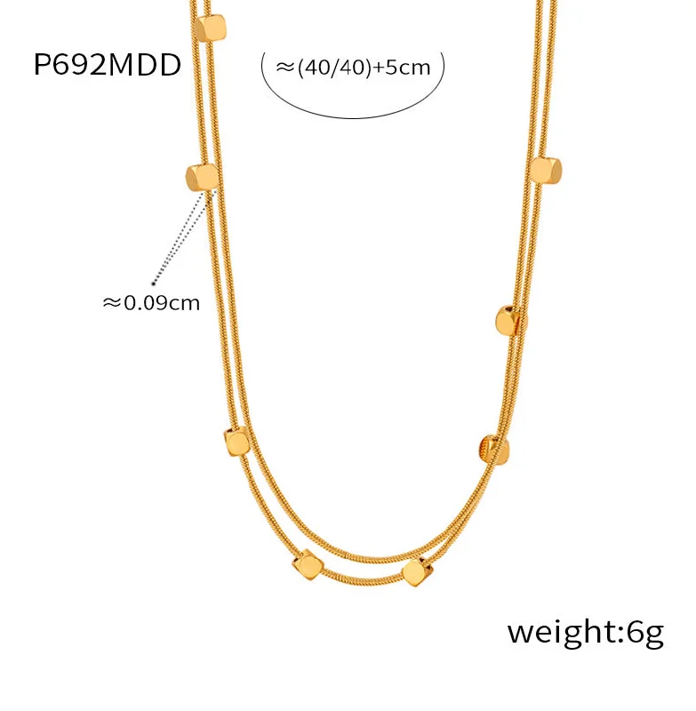 P692-Gold Necklace-(40-40)+5cm