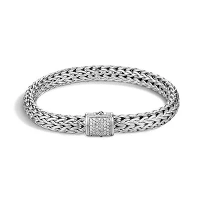 Women’s dainty bracelets-John Hardy Icon Bracelet in Sterling Silver with Diamonds (1/4ct tw) (7.5mm)