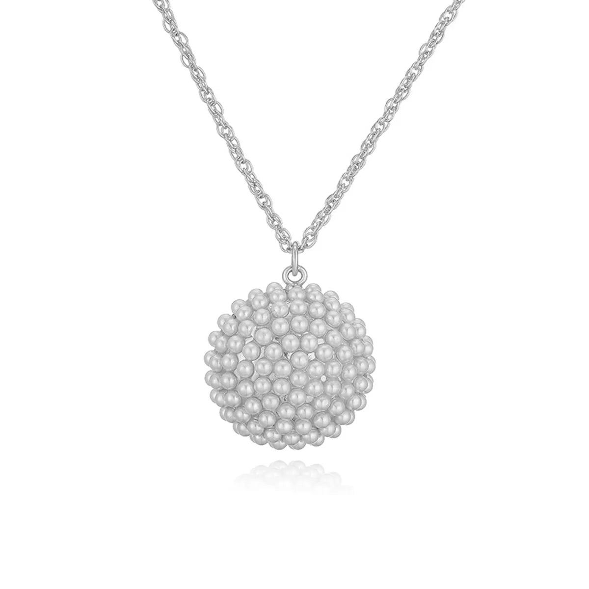 White Gold Color Ball Necklace