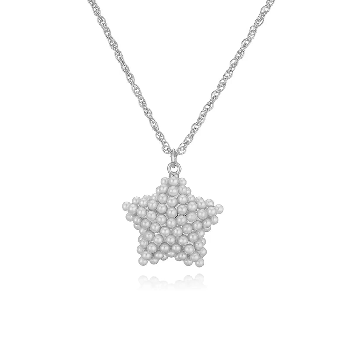 White Gold Color Five-Pointed Star Necklace