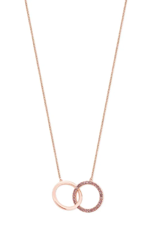 Women’s gold pendant necklaces-Infinity Rings Pendant in Rose Gold