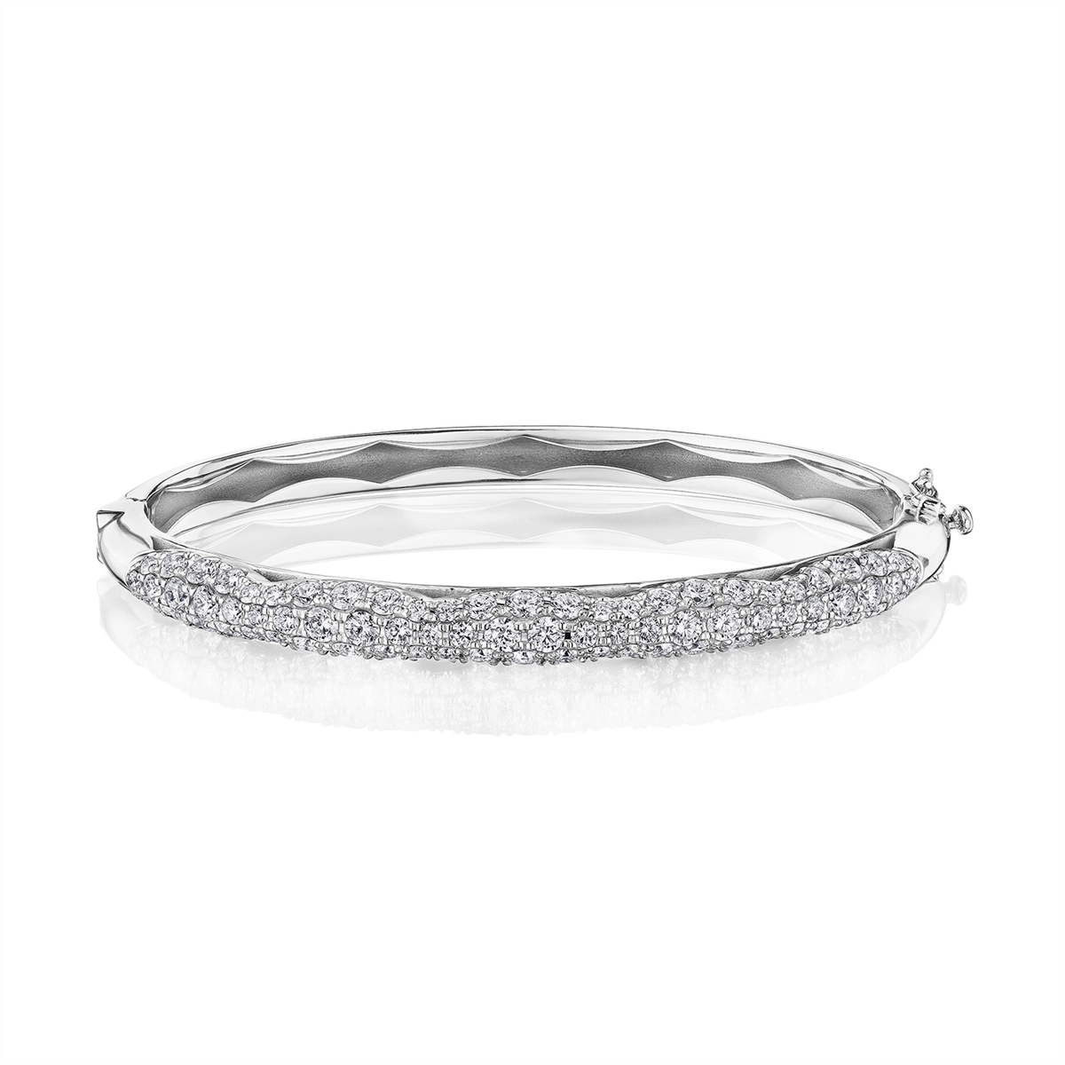 Women’s wide bangle bracelets-Tacori 18K White Gold Diamond Bracelet