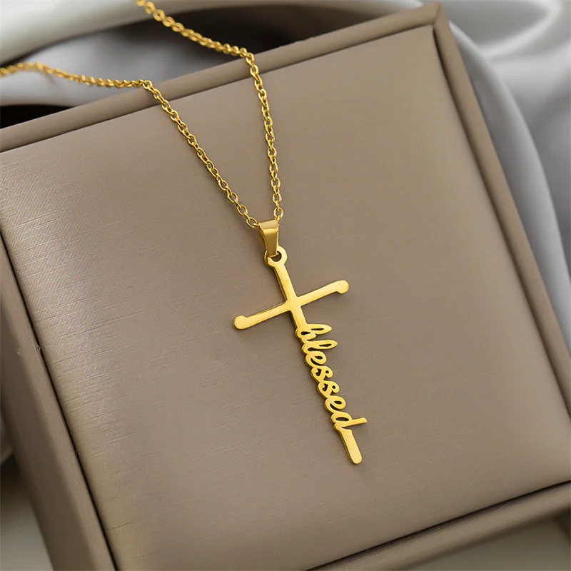 Gold--Blessed (Necklace)