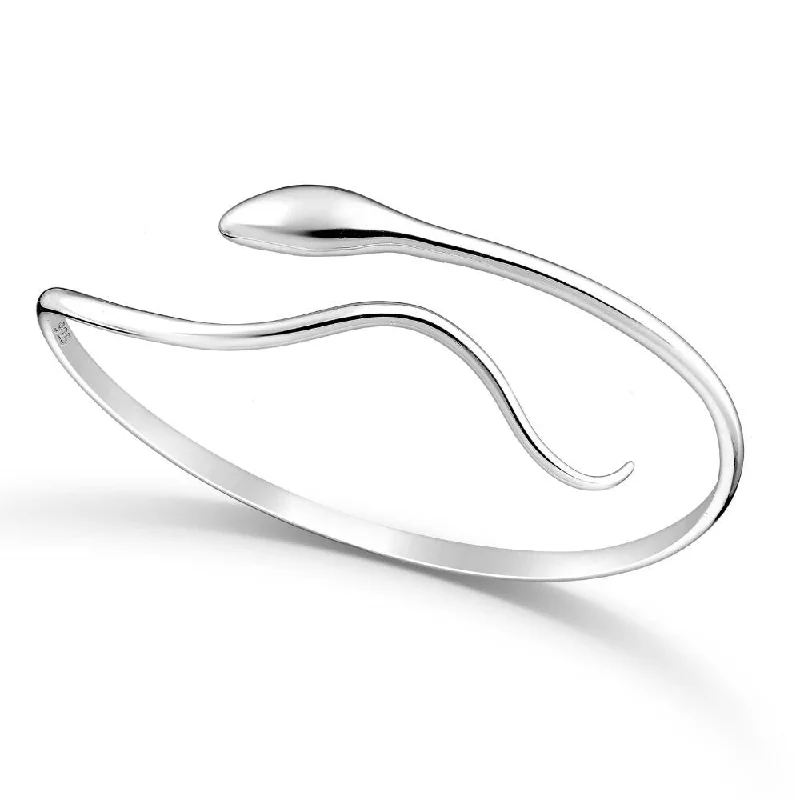 Women’s butterfly bracelets-Sterling Silver Snake Cuff Bracelet