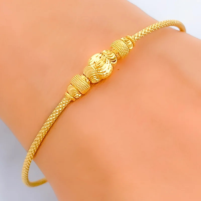 Women’s diamond bangle bracelets-Stately Upscale 22k Gold Bangle Bracelet