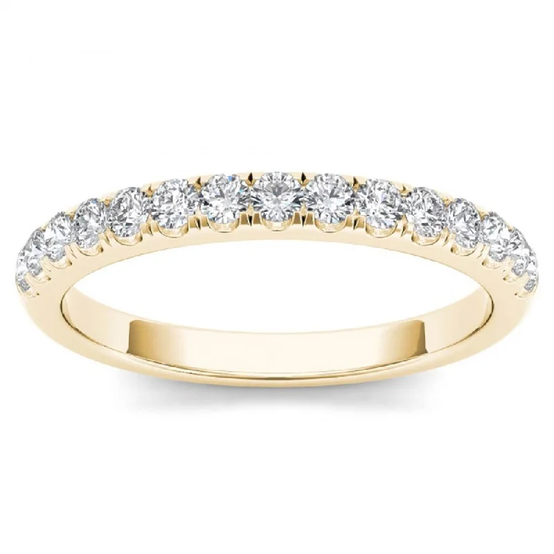 Women’s diamond eternity rings-De Couer 10k Yellow Gold 1/3ct TDW Wedding Band