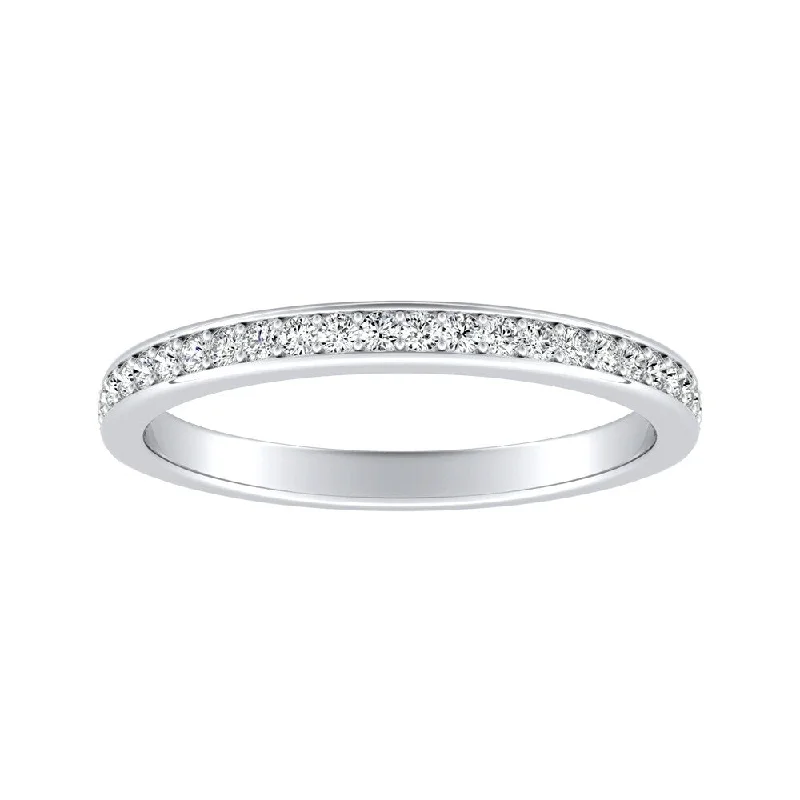 Women’s white gold engagement rings-Auriya 1/5ctw Stackable Diamond Wedding Band Platinum